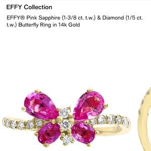 EFFY® Pink Sapphire (1-3/8 ct. t.w.) & Diamond (1/5 ct. t.w.) Butterfly Ring